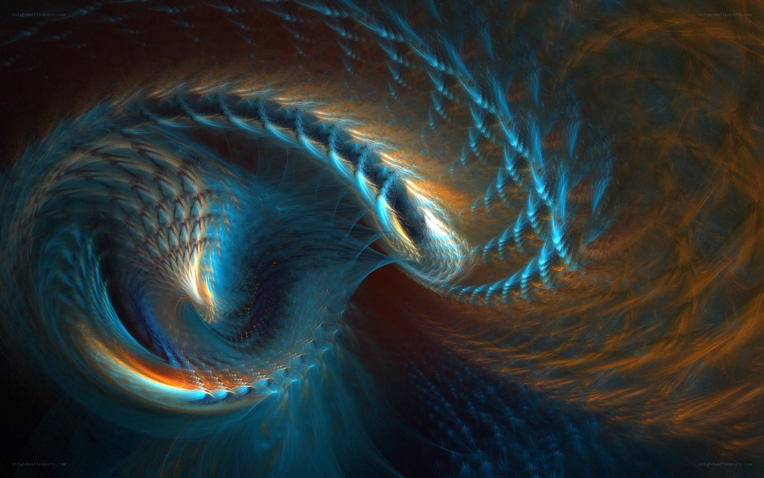 Abstract blue and orange swirl