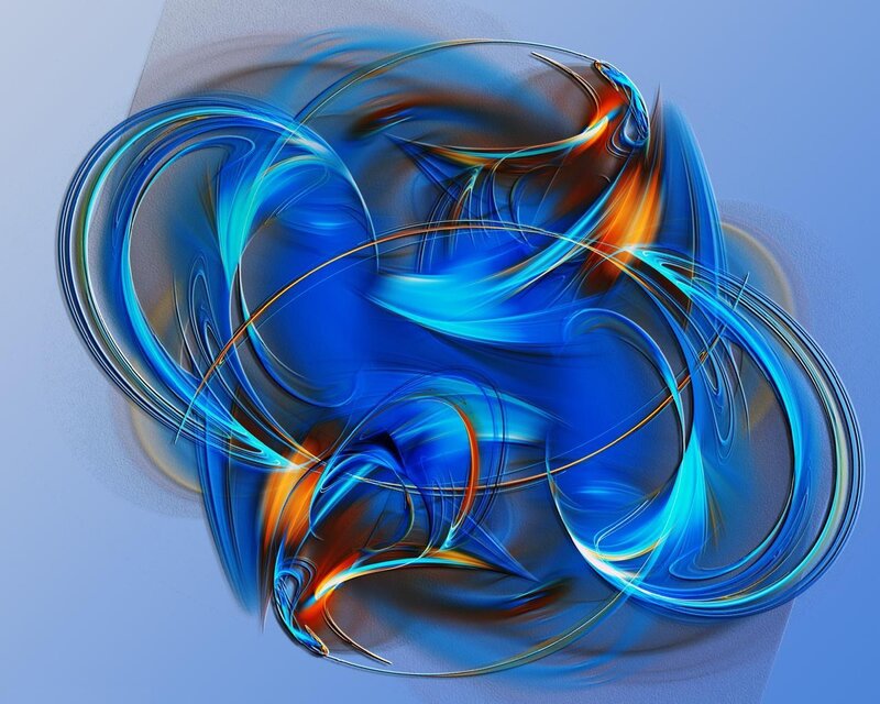 Abstract blue and orange swirls