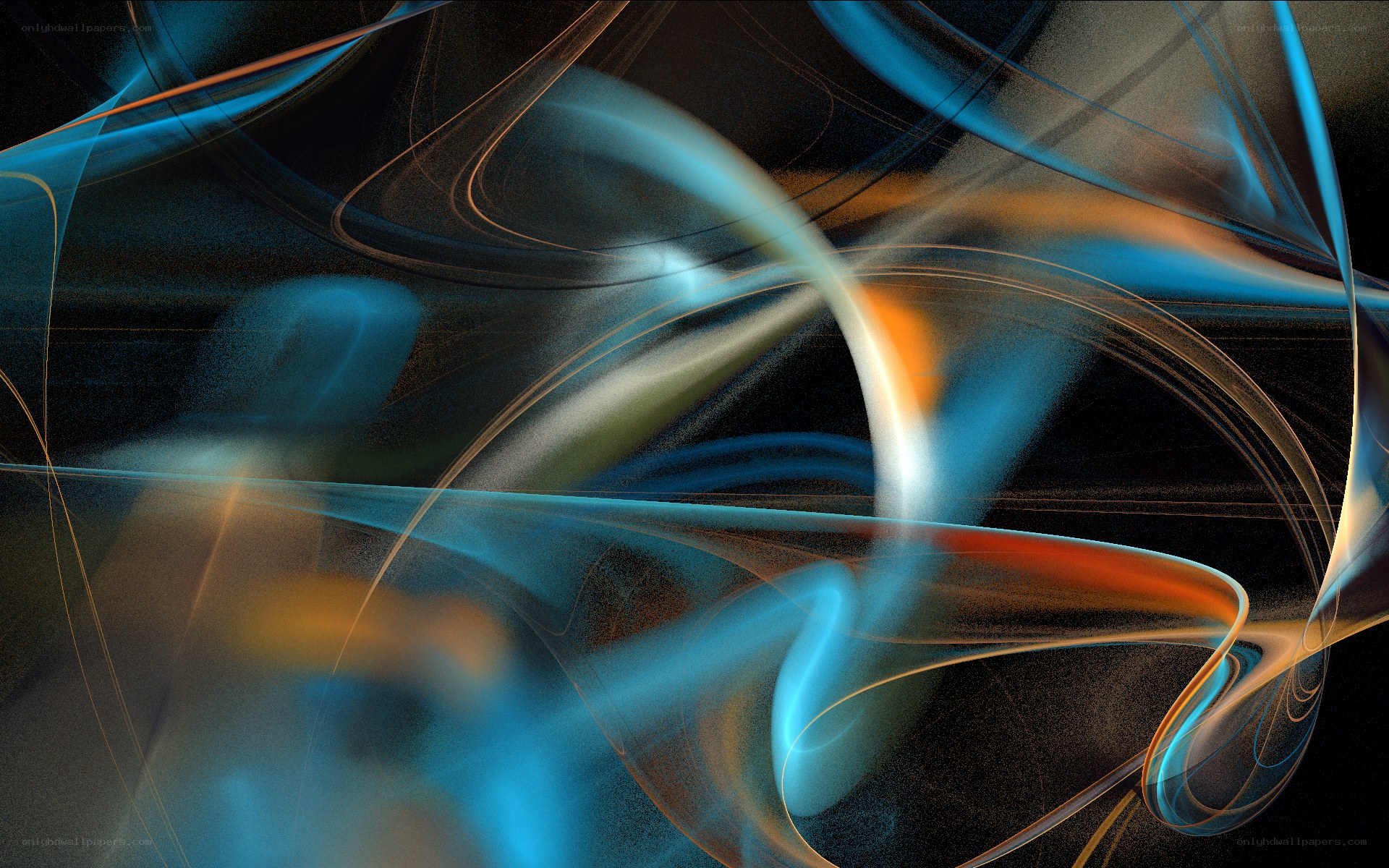 Abstract blue and orange swirls