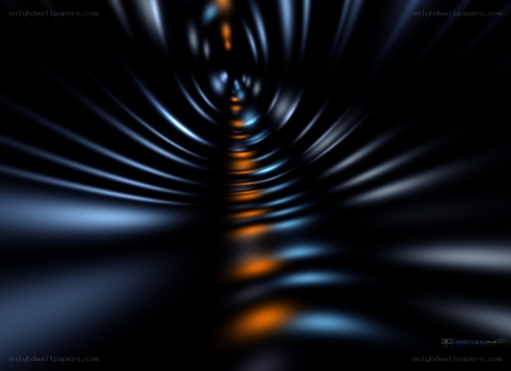 Abstract blue and orange tunnel