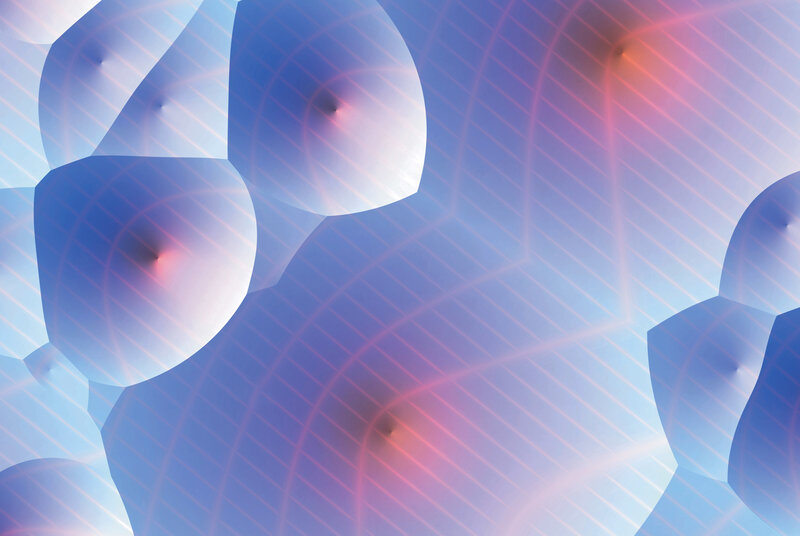 Abstract blue and pink geometric pattern