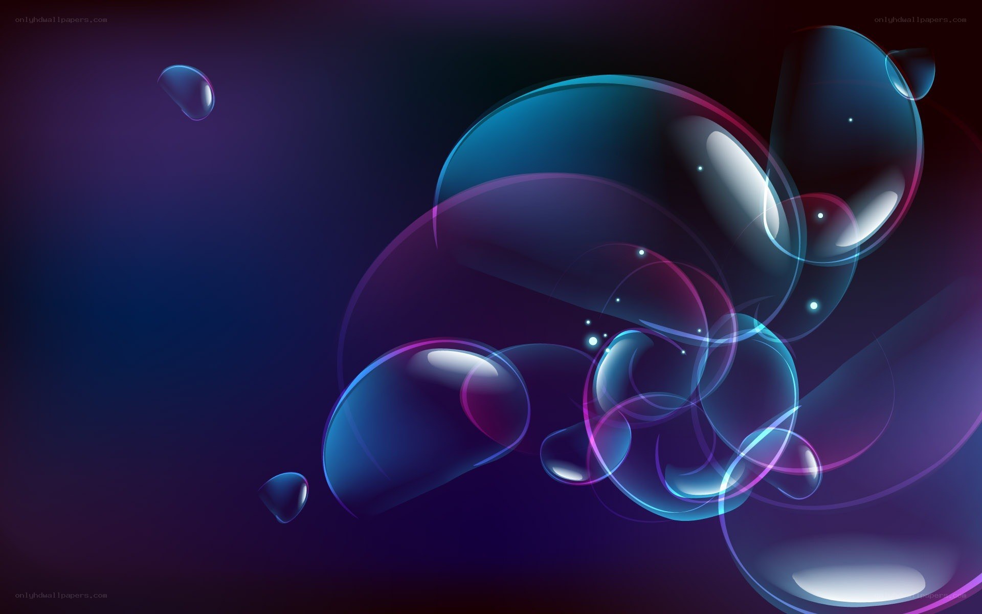 Abstract blue and purple bubbles