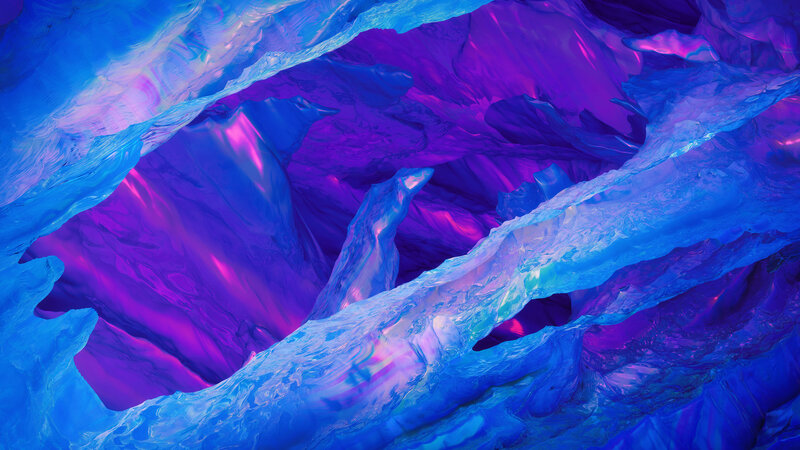 Abstract Blue and Purple Cave