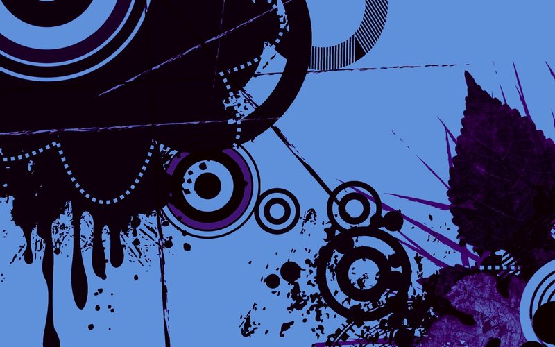 Abstract Blue and Purple Design — Dynamic, Digital Art, Circles