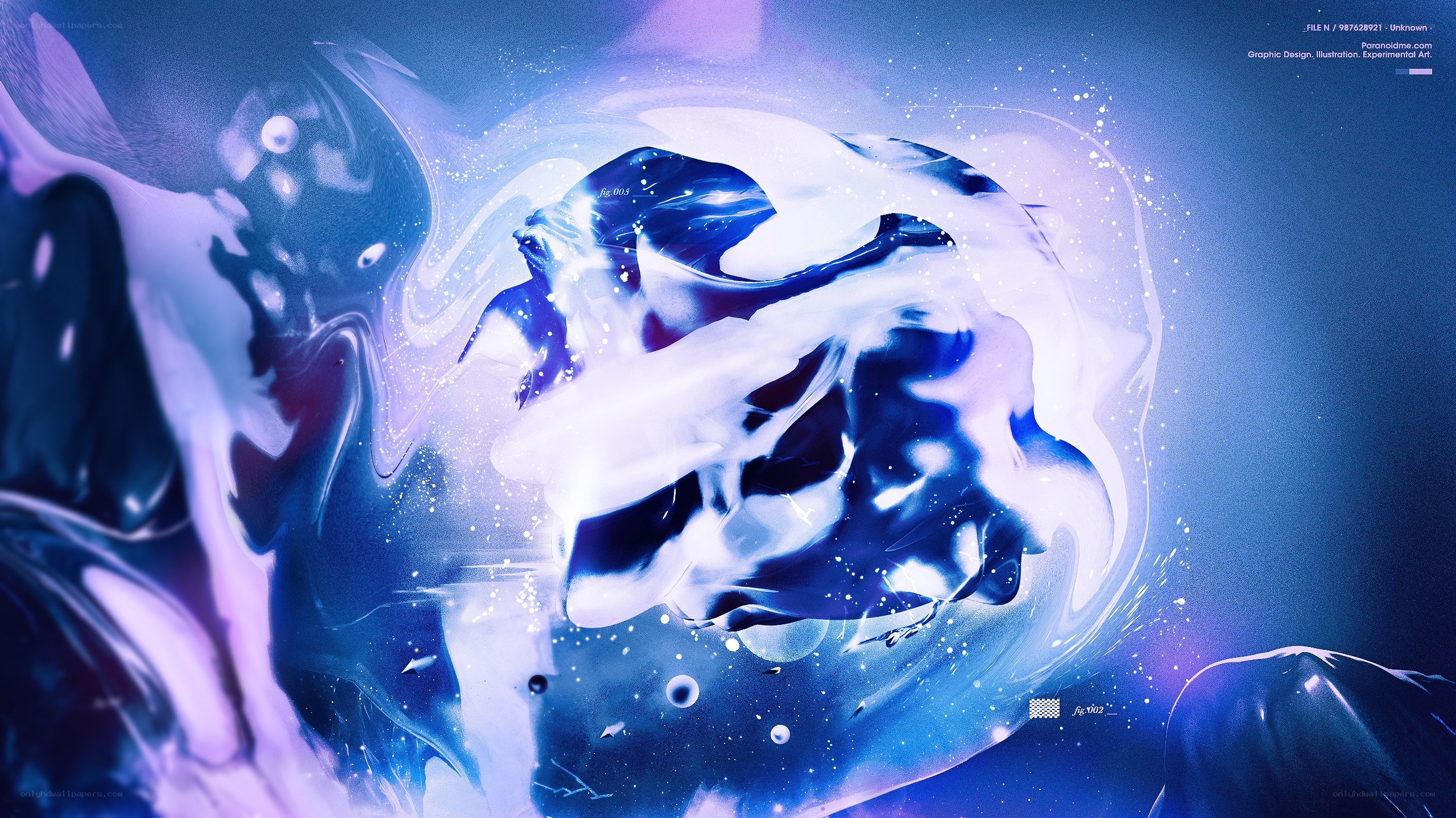 Abstract blue and purple fluid art