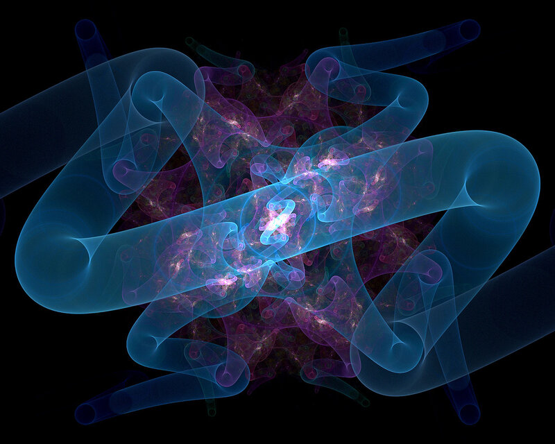 Abstract blue and purple fractal