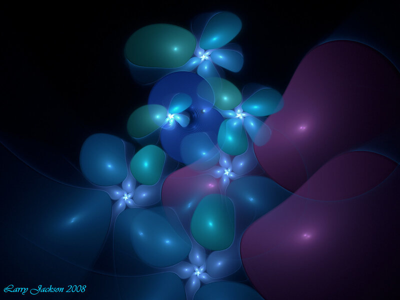 Abstract blue and purple fractal