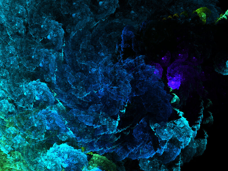 Abstract blue and purple fractal