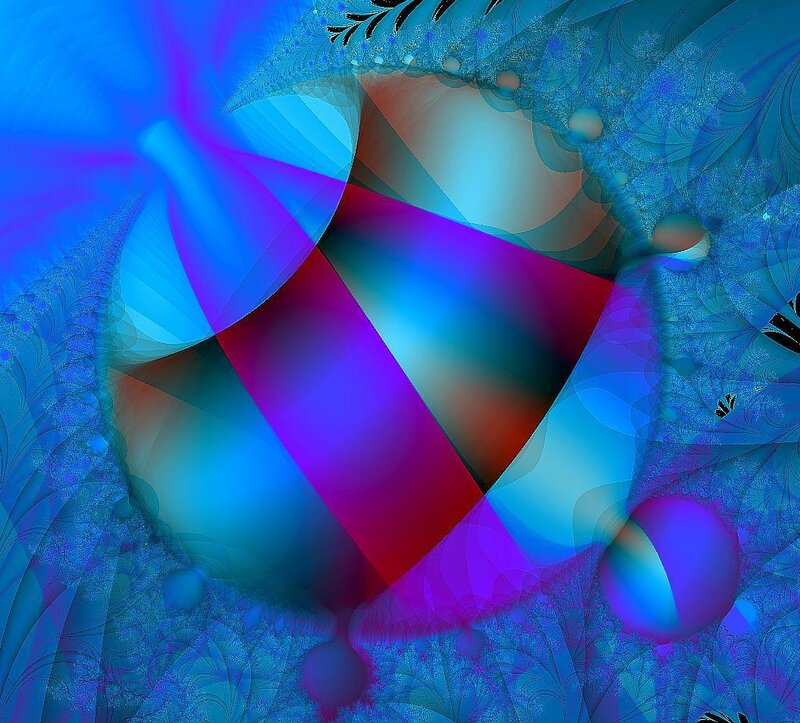 Abstract blue and purple fractal art