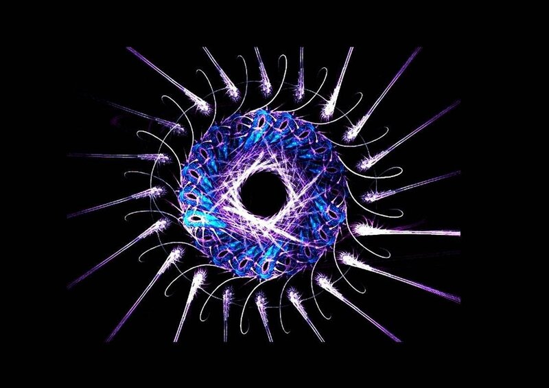 abstract blue and purple fractal design