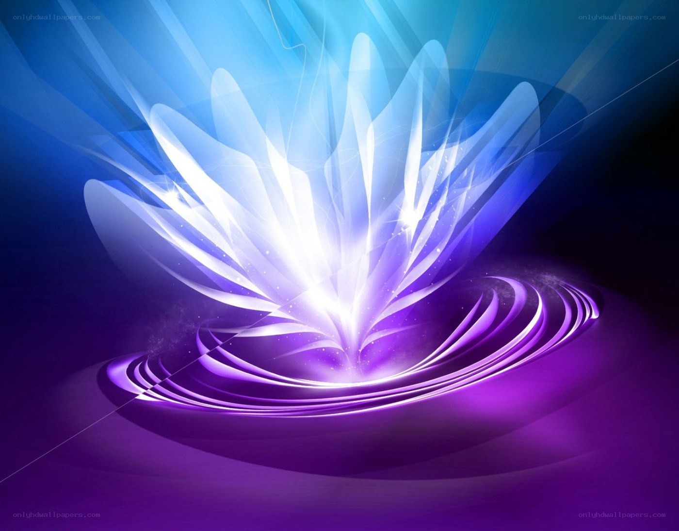 Abstract blue and purple light flower