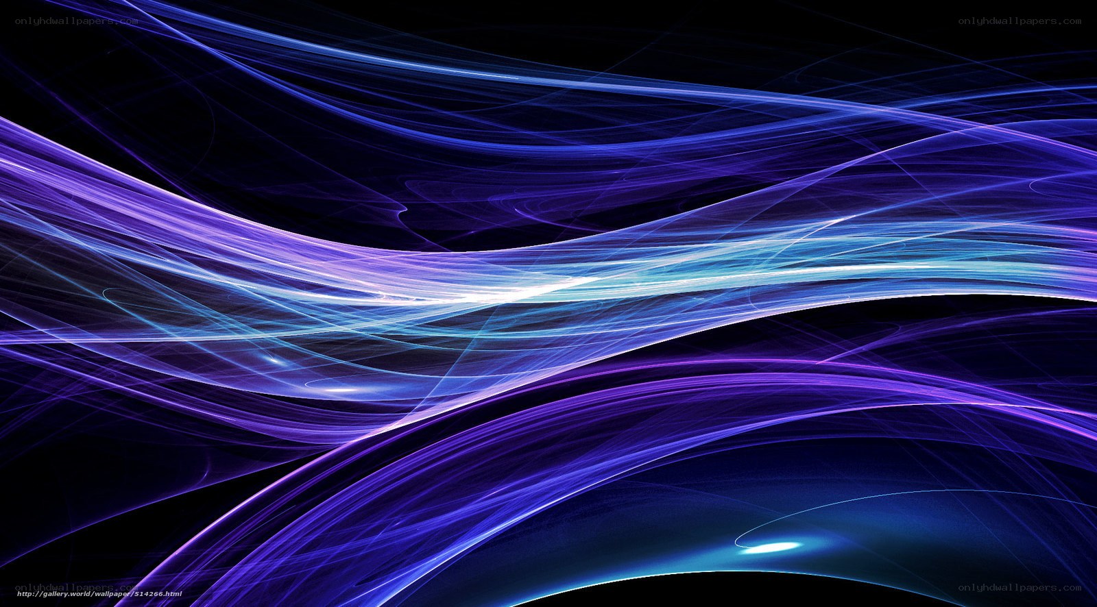 Abstract blue and purple light waves