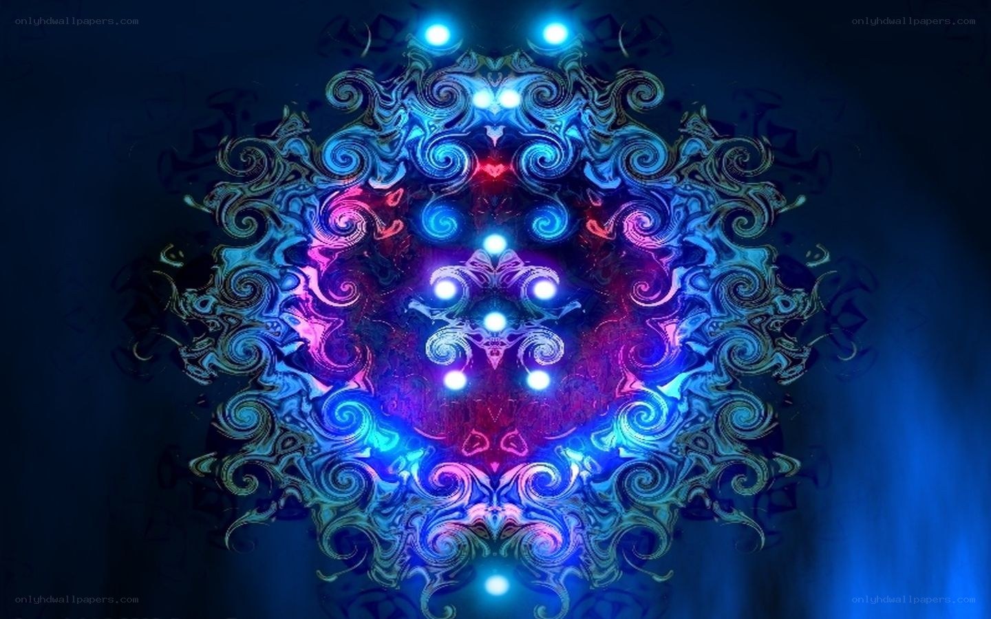 Abstract blue and purple mandala
