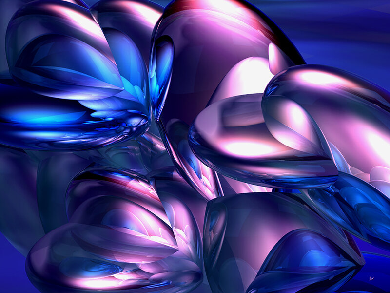 Abstract blue and purple shapes