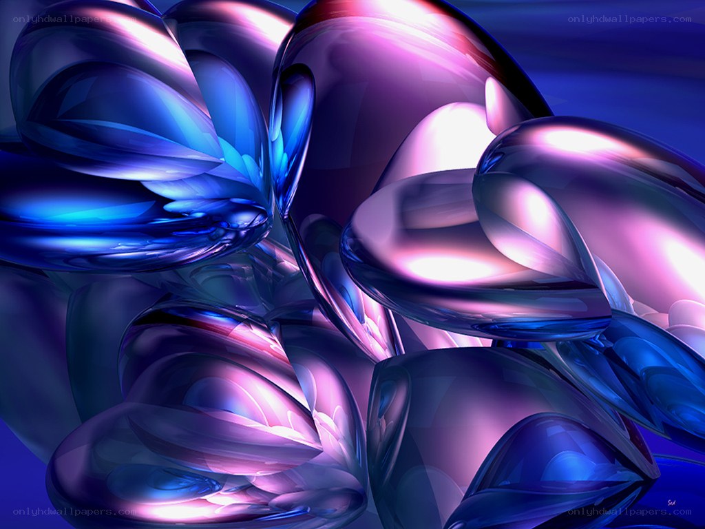 Abstract blue and purple shapes