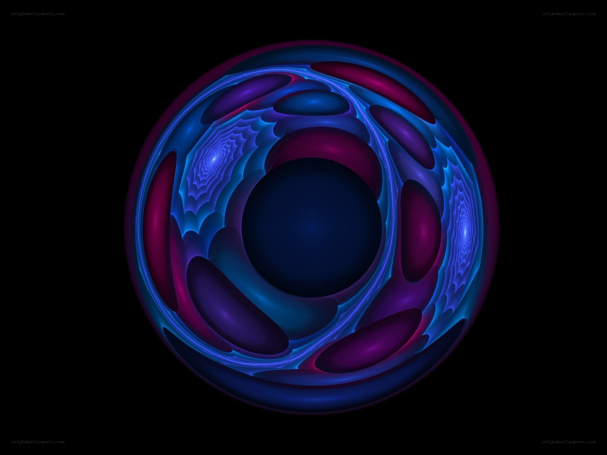 Abstract blue and purple sphere