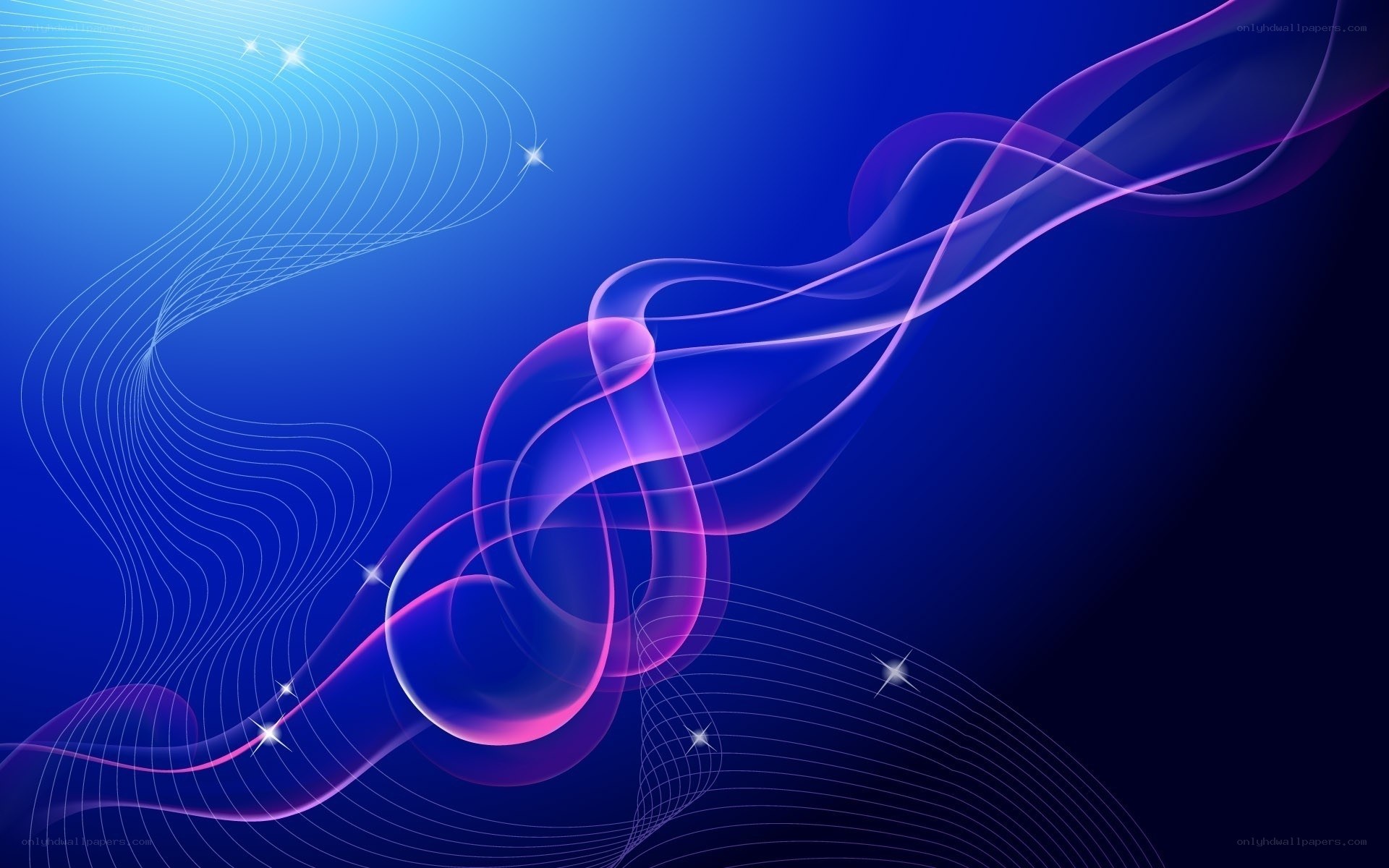 Abstract blue and purple swirls