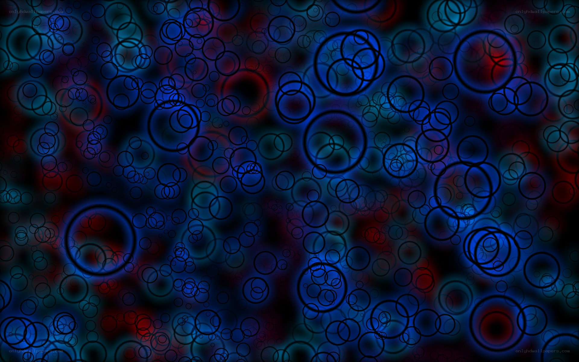 Abstract blue and red circles