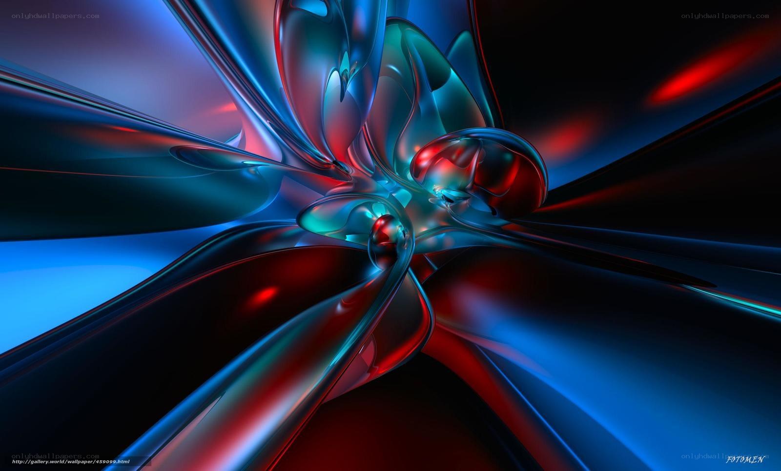 Abstract blue and red fluid art