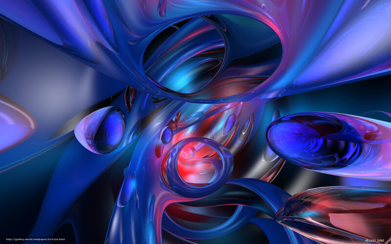 Abstract blue and red fluid forms