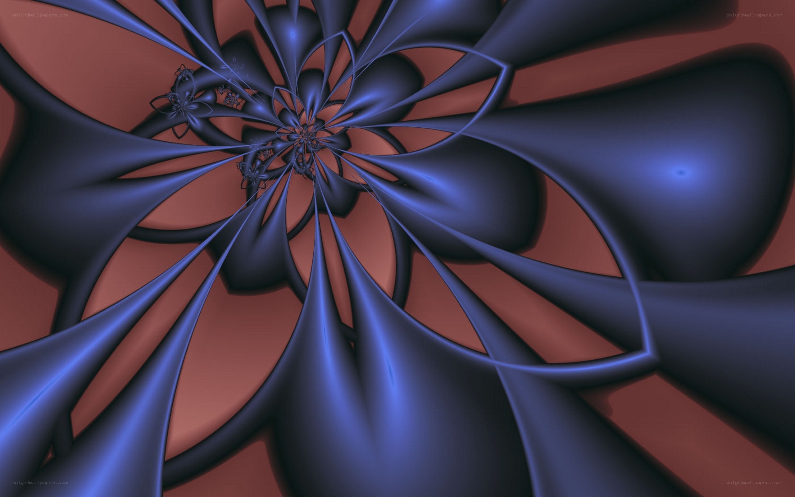 Abstract blue and red fractal design