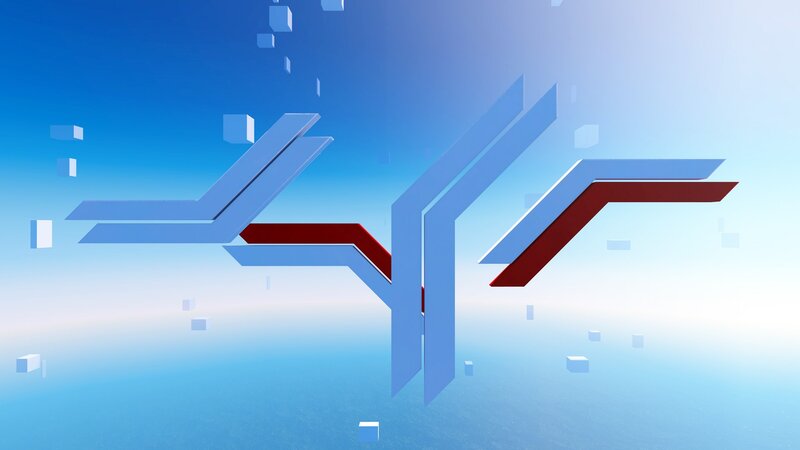 abstract blue and red geometric design