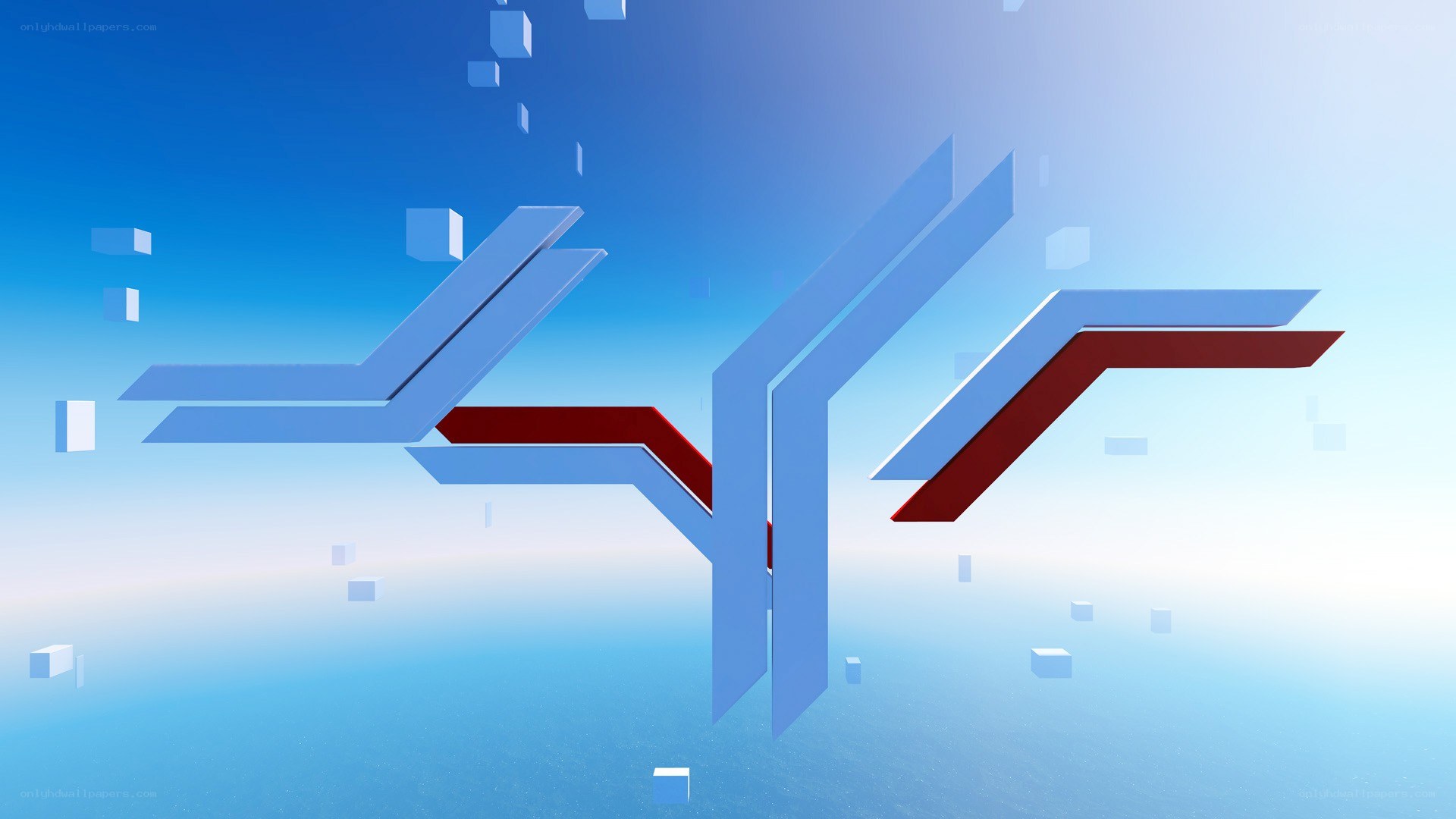 abstract blue and red geometric design