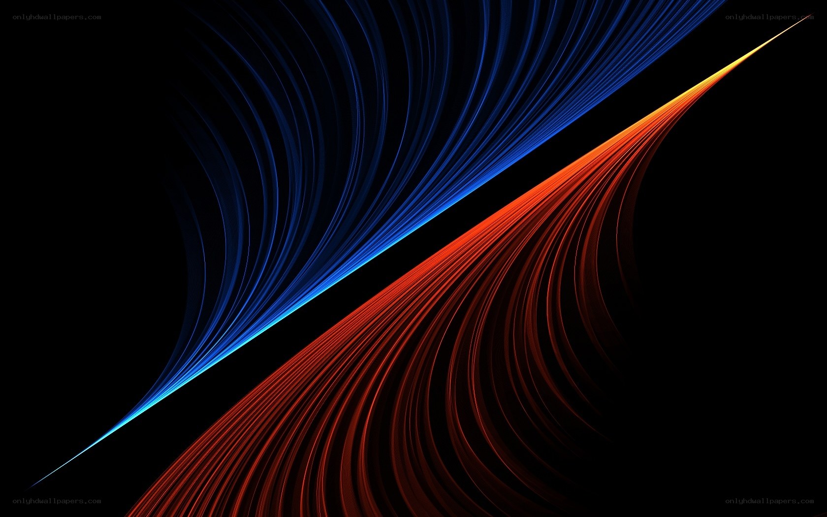 Abstract blue and red light streaks