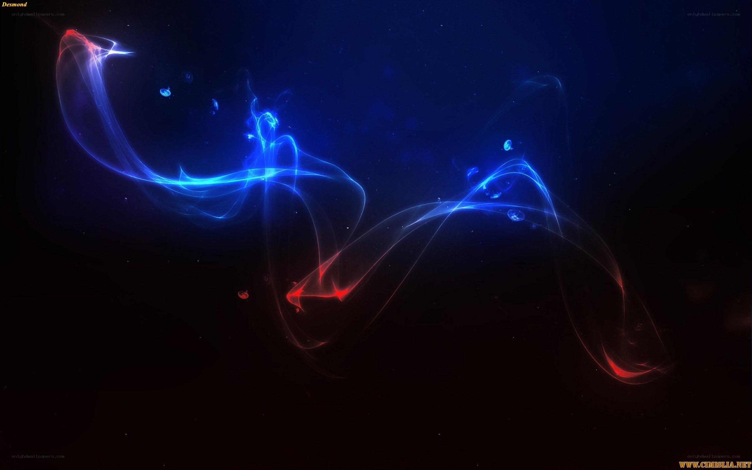 Abstract blue and red light trails