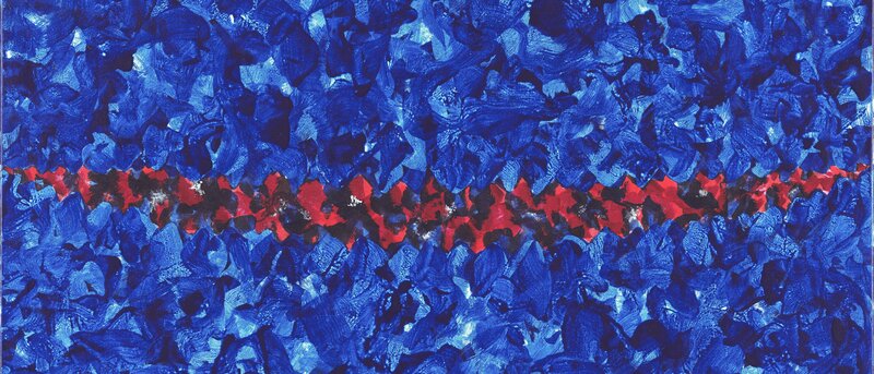 Abstract Blue and Red Painting