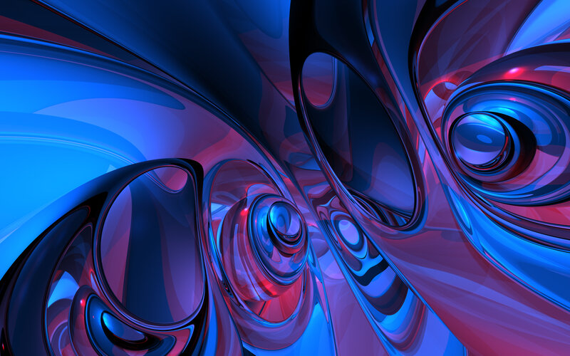 Abstract blue and red swirls