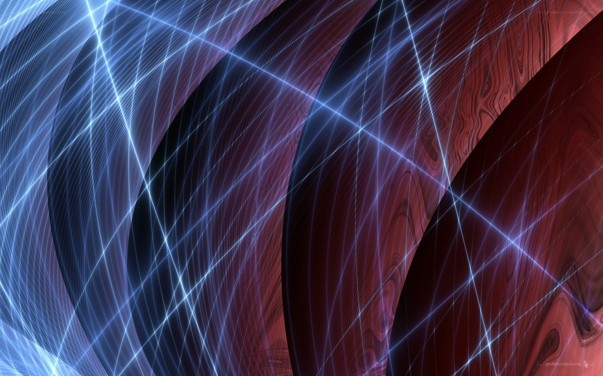 Abstract blue and red swirls