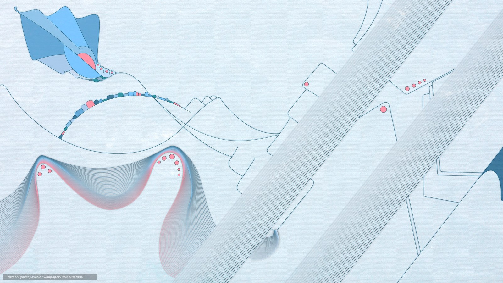 Abstract blue and red wave design