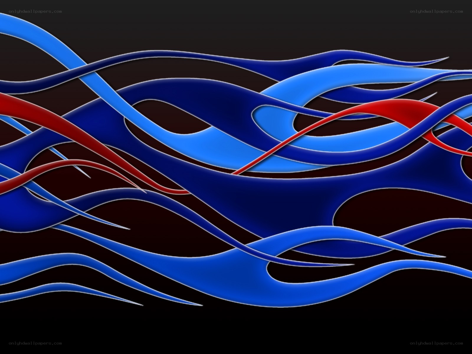 Abstract blue and red waves
