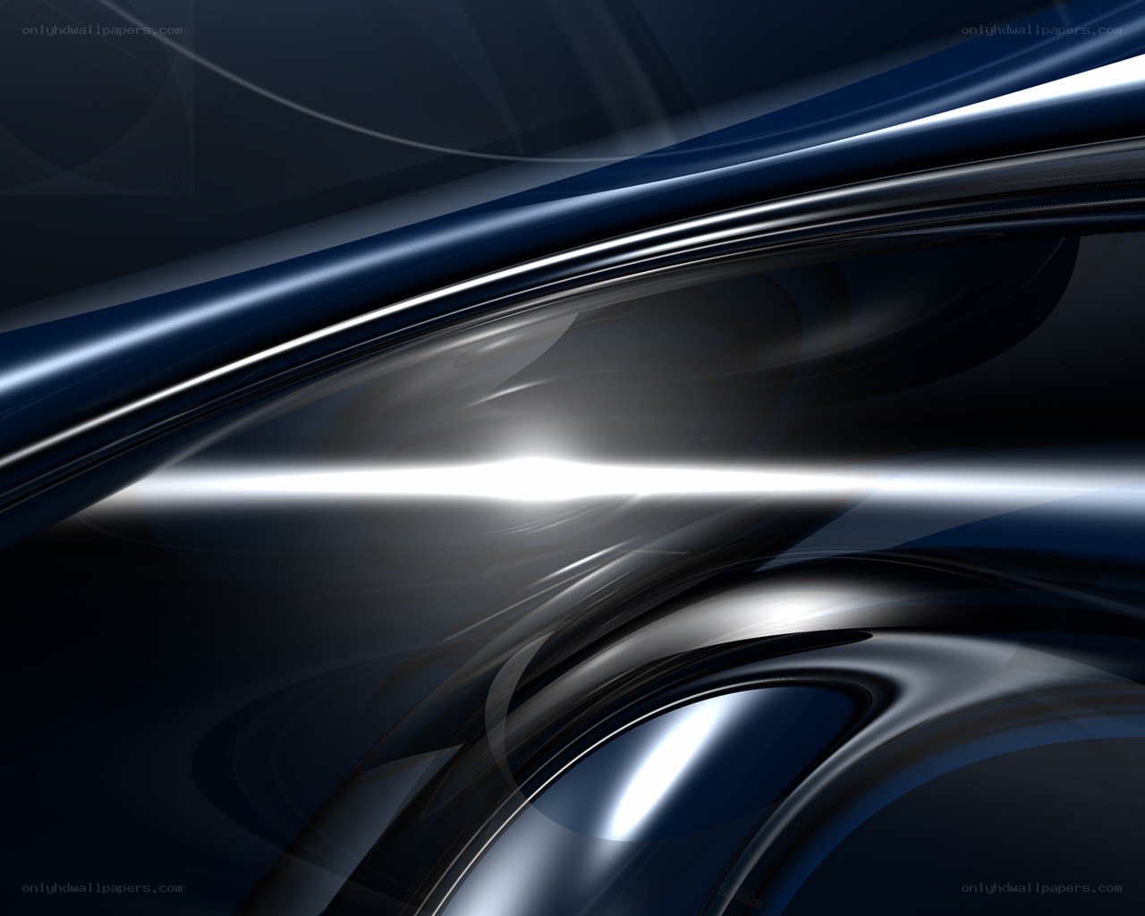 Abstract blue and silver curves