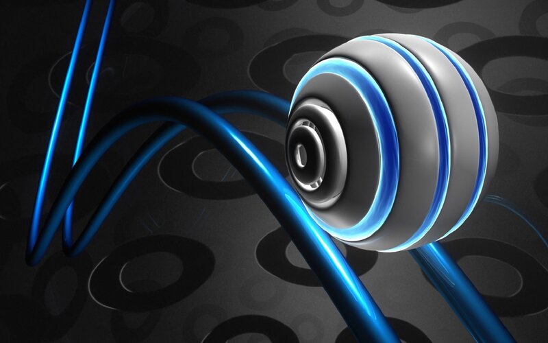 Abstract blue and silver design