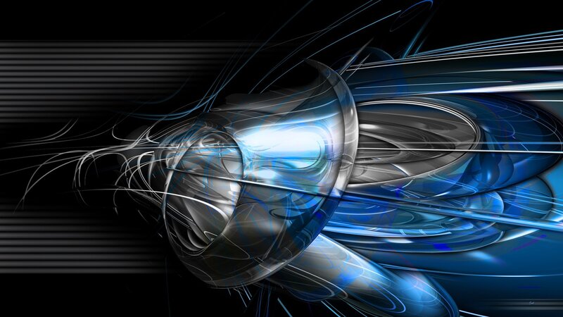 Abstract blue and silver fractal art