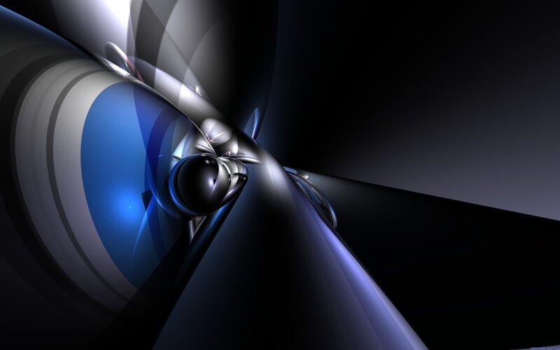 Abstract Blue and Silver Shapes