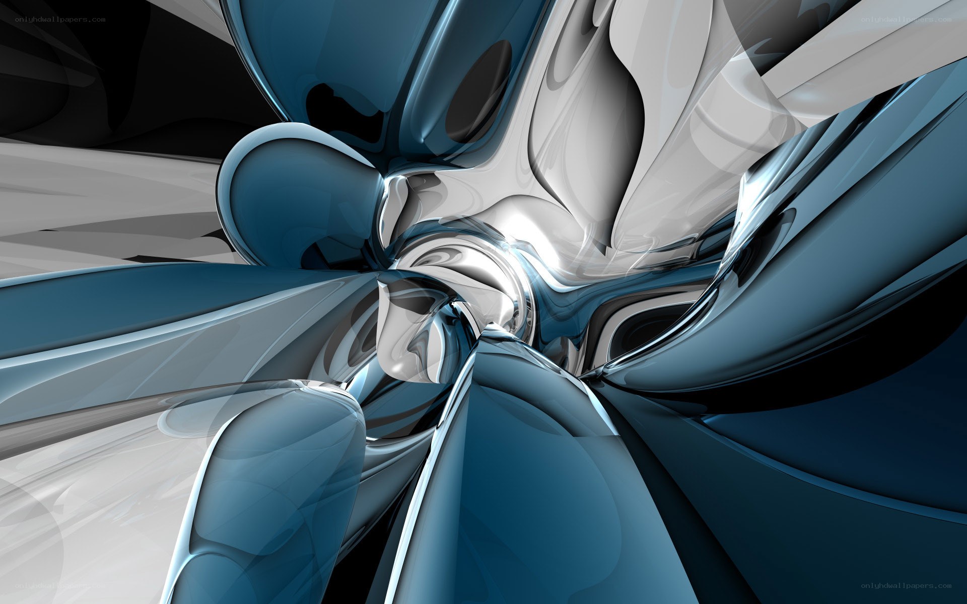 abstract blue and silver swirl