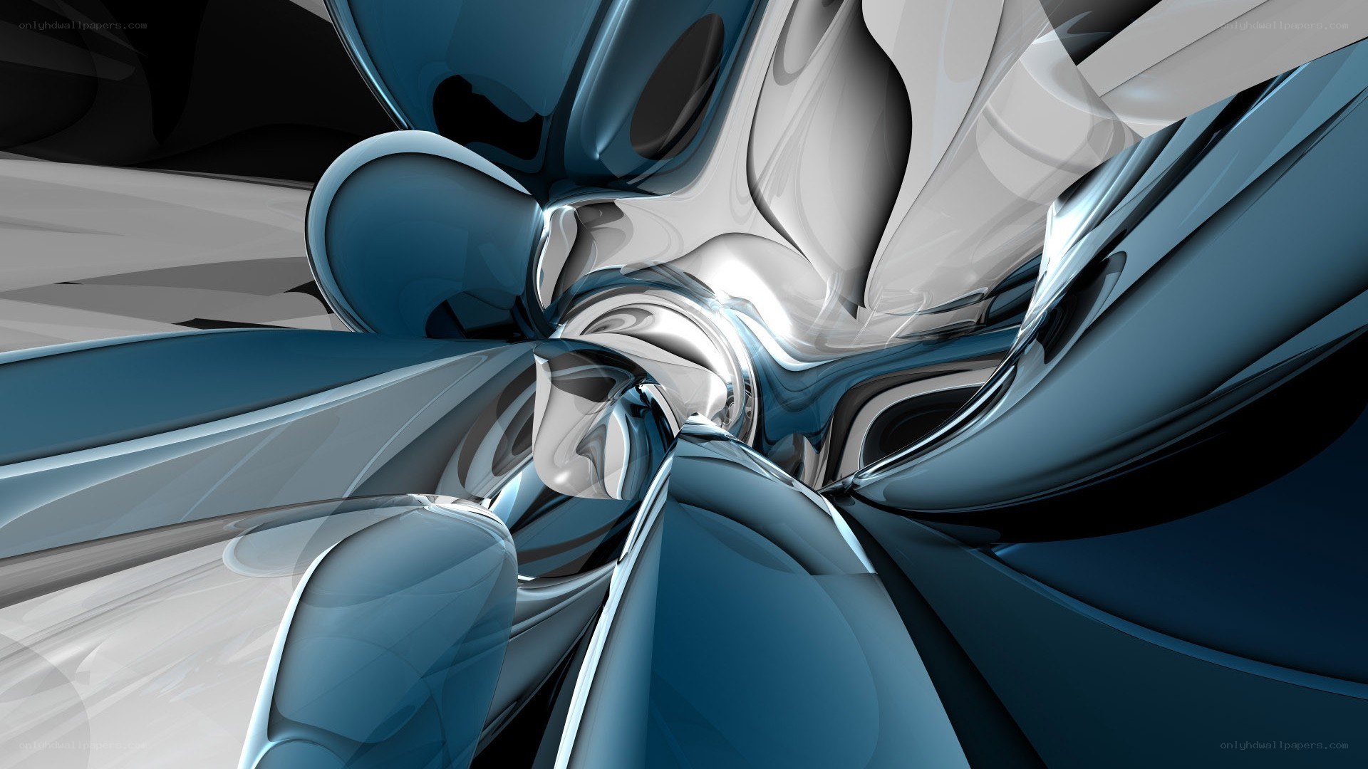 abstract blue and silver swirl