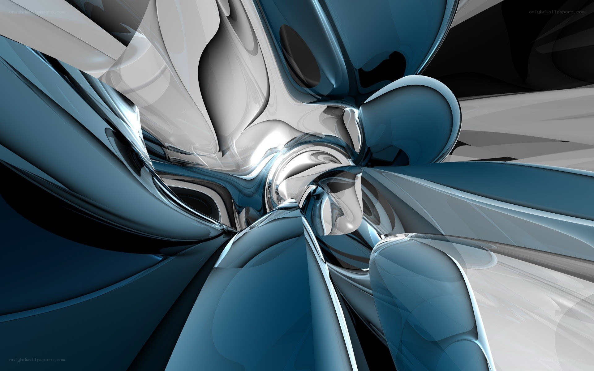 abstract blue and silver swirl