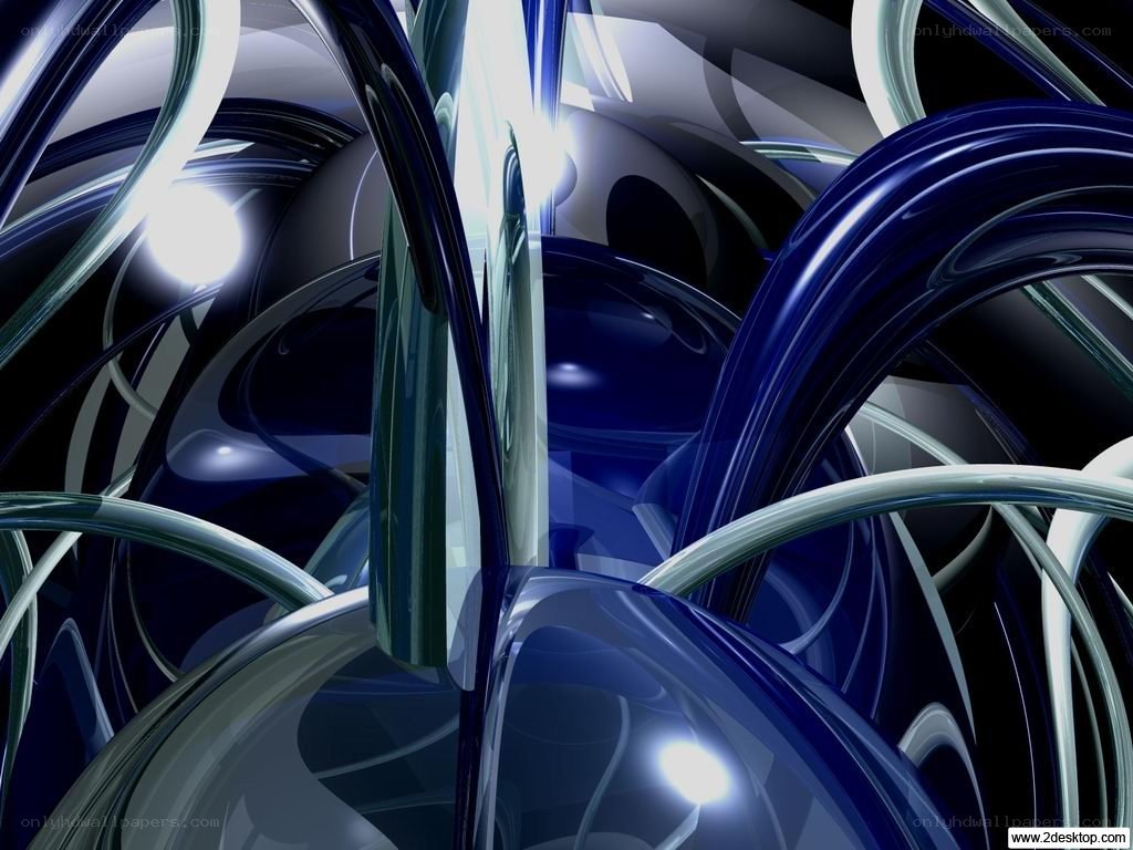 Abstract blue and silver swirls