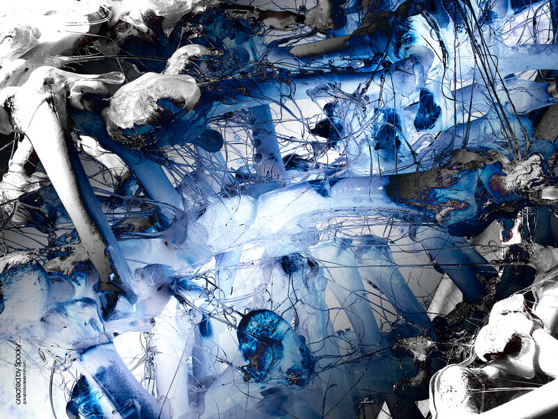 abstract blue and white composition