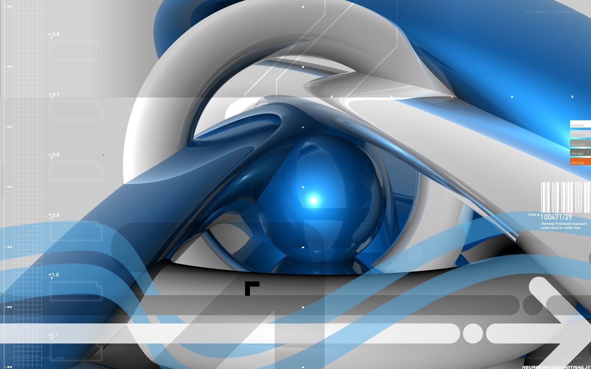 abstract blue and white design
