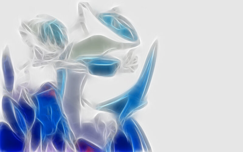 abstract blue and white figure