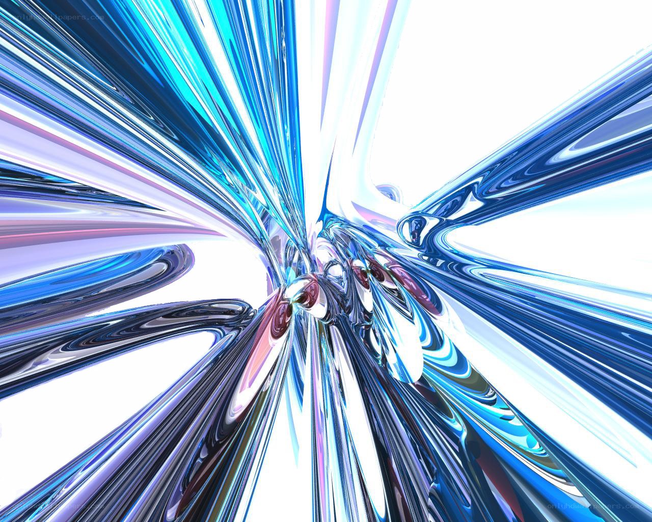 Abstract blue and white fluid art