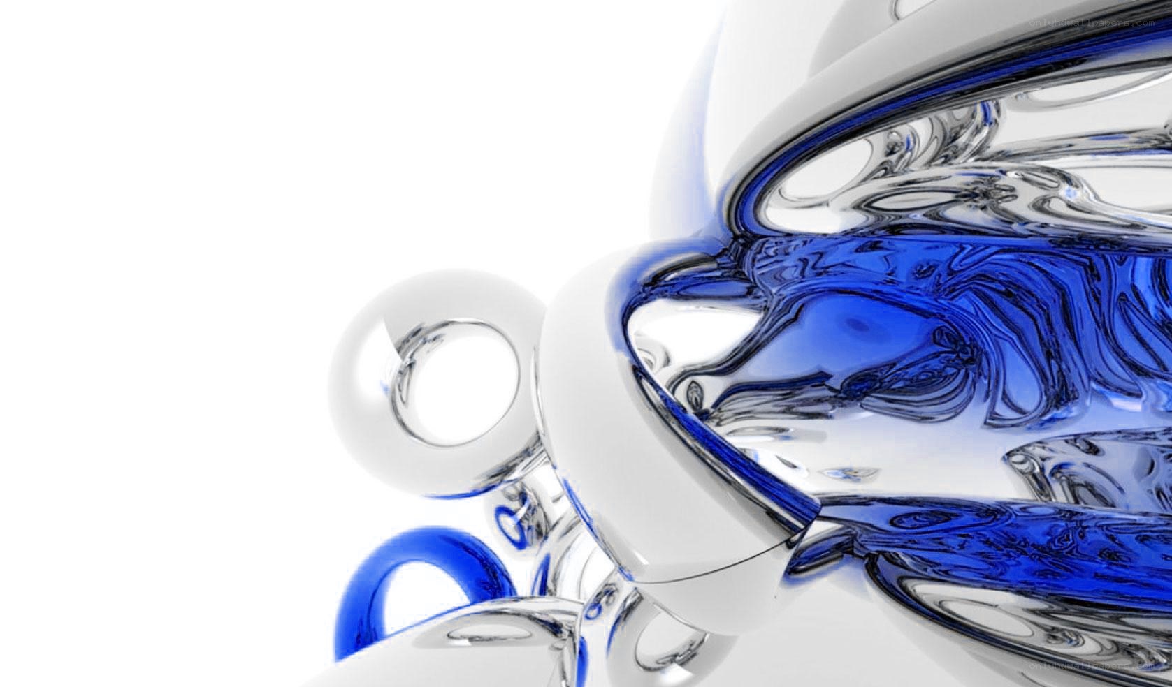 abstract blue and white fluid shapes