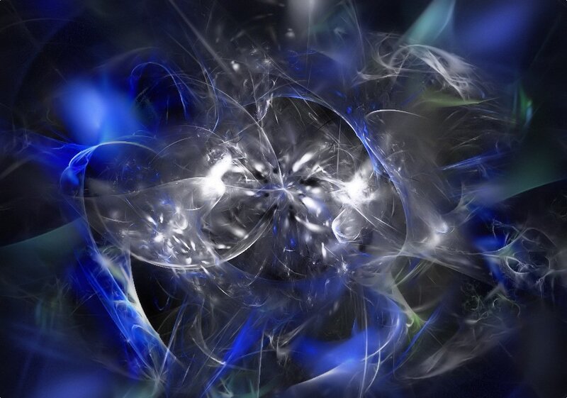 Abstract blue and white fractal design