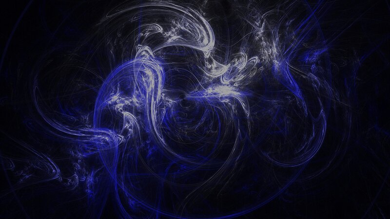 Abstract blue and white fractal swirls