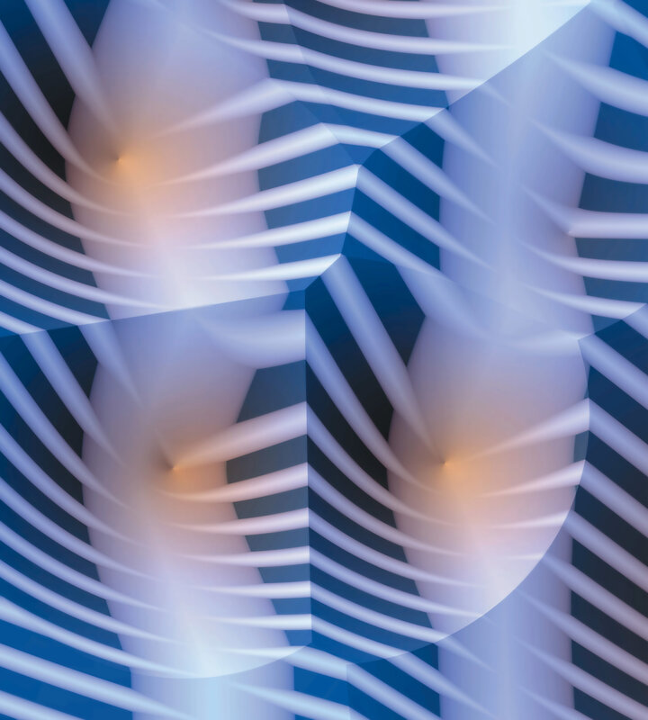 Abstract blue and white light patterns